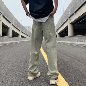 微弹潮新款春季青春流行牛仔裤男ins合体直筒气质潮流长裤简约图片
