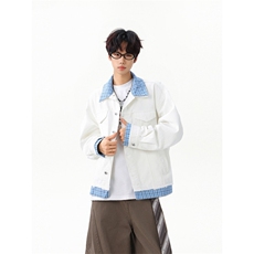 【现货】XZ1218WT8645特价P70美式休闲假两件拼接牛仔外套，男装工装外套，星座1218（原611-3）