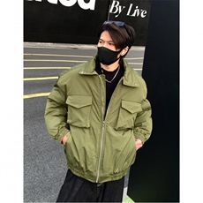 短款夹克棉服男冬季潮牌加棉加厚保暖宽松廓形工装立领外套p98，男装棉衣，电商C307