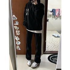 B221美式ins高街暗黑小众个性铆钉小脚牛仔裤LK23142-P65控88，男装牛仔裤，电商B221