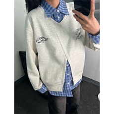 5280-P50假两件拼接格子polo领休闲卫衣薄款，女装卫衣/绒衫，星座617A-2