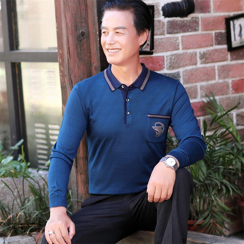 2023秋季新款男纯色宽松中老年商务休闲时尚长袖款套头卫衣服爸,男装卫衣,电商B212（原钱塘6029）