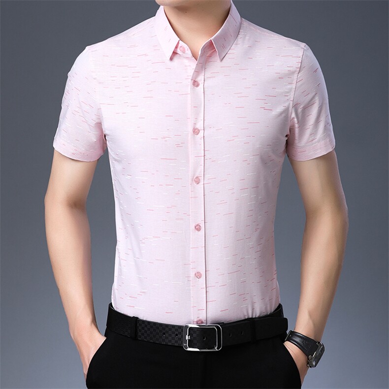 C6110衬衫男2021年夏季新款男式短袖衬衫男商务休闲高端男装P55,男装衬衫,电商B360