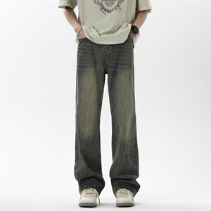 C315-G3022现货高品质高街复古重工洗水猫须马骝牛仔裤(P65限89)2，男装牛仔裤，电商C315