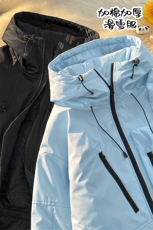防水连帽滑雪服拉链保暖加棉加厚户外中性风外套M42-P165控218，男装棉衣，电商A001
