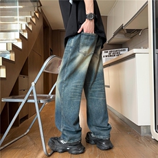 复古蓝色牛仔裤男M-3XL直播平直P65控88，男装牛仔裤，电商B219B