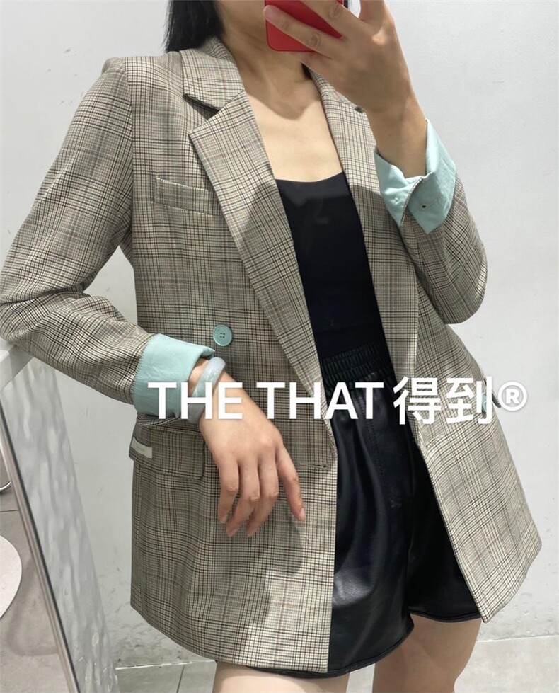 秋季新款细格西服外套，其它，得到THETHAT