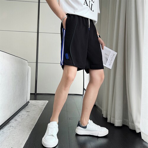 休闲裤男五分裤夏季短裤韩版休闲沙滩裤大裤衩潮牌宽松卫裤中裤图片