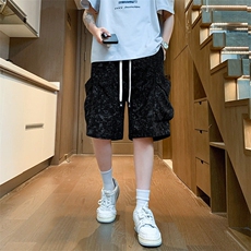 K9073/特P32夏季新款工装扎染多口袋短裤男痞帅休闲五分裤中裤，男装牛仔裤，电商A141
