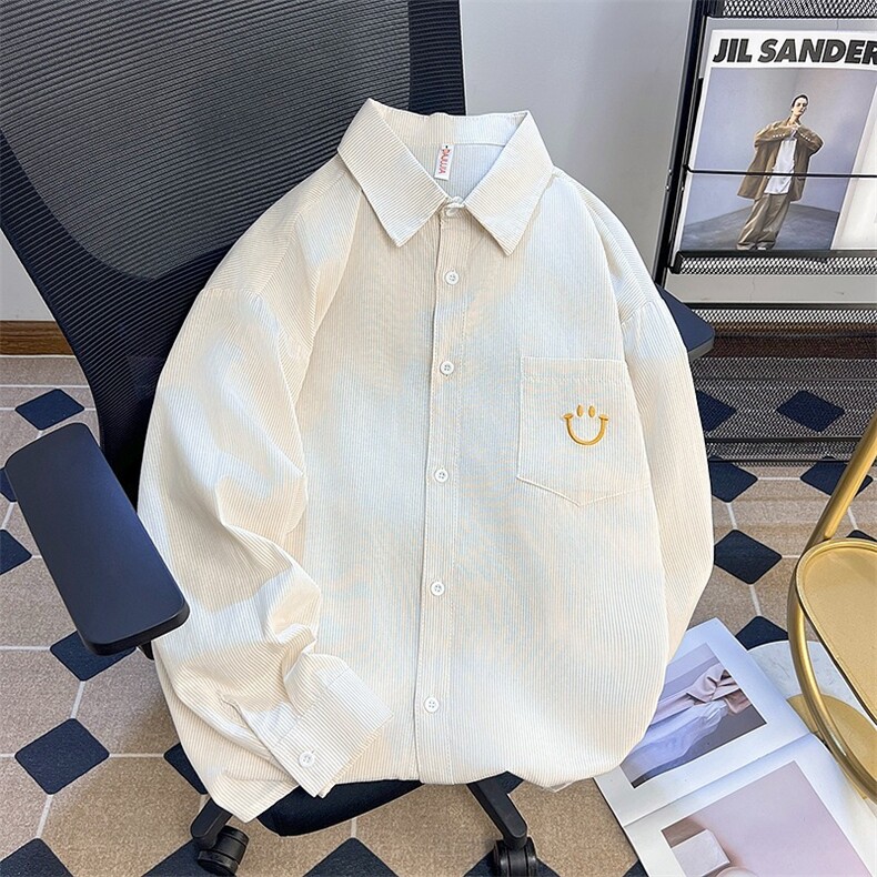 条纹长袖衬衫男春秋日系帅气韩版潮流宽松薄款衬衣外套LS2213P45,男装衬衫,星座1013-5