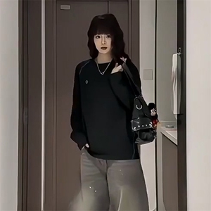 美式高街解构工艺速干长袖T恤男女款防晒罩衫户外运动潮牌骑行服图片