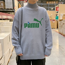 M18227-P45加绒款-P65半高领毛衣男士大码针织衫男毛线衣男，男装针织衫/毛衣，电商A040