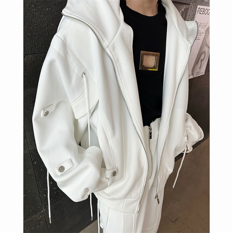 现货！24设计解构飘带抽绳堆叠阔腿裤套装TZ19衣服p128裤子p88图片