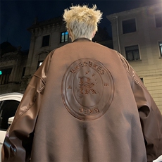 立领痞帅夹克外套男春秋款冲锋衣轻熟风工装潮牌衣服，男装夹克，星座716-3