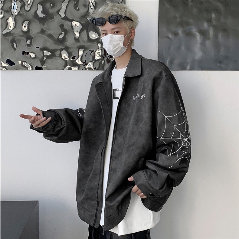 2025秋新款刺绣男女款拉链宽松街头棒球服pu皮夹克外套JK8549，男装夹克，星座1108