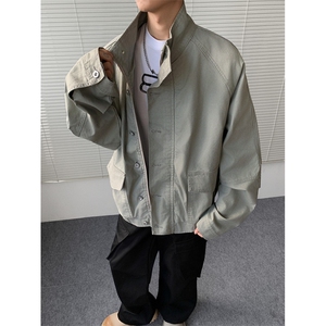 现货得物二开 复古工装宽松立领水洗cleanfit夹克美式JK1252-P98图片