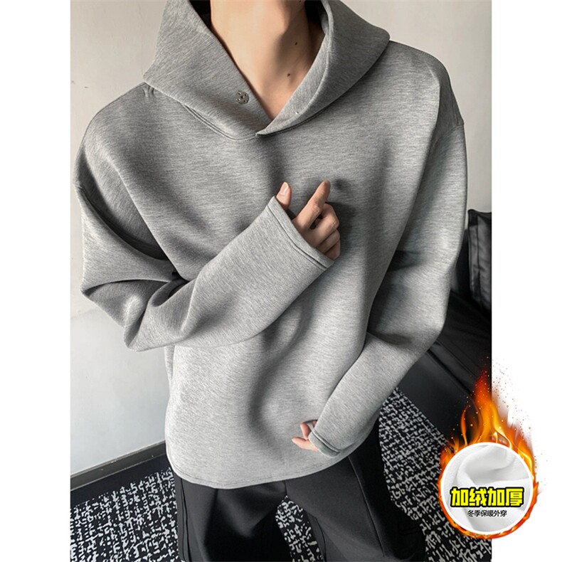 480G重磅加绒硬挺boxy男女秋冬美式高街结构一粒扣连帽卫衣厚外套，女装短外套，电商A486