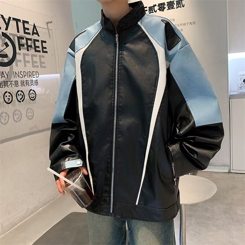 港风文艺牛仔夹克男春秋宽松潮流长袖外套图片