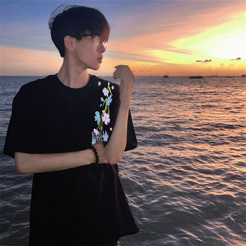 万针全刺绣解构设计260克重磅双纱纯棉高品质美式高街短袖T恤特39，男装T恤，电商A486