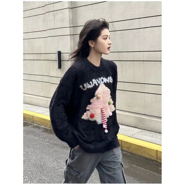 水貂绒毛衣女加厚秋冬气质保暖内搭慵懒宽松半高领打底针织衫图片