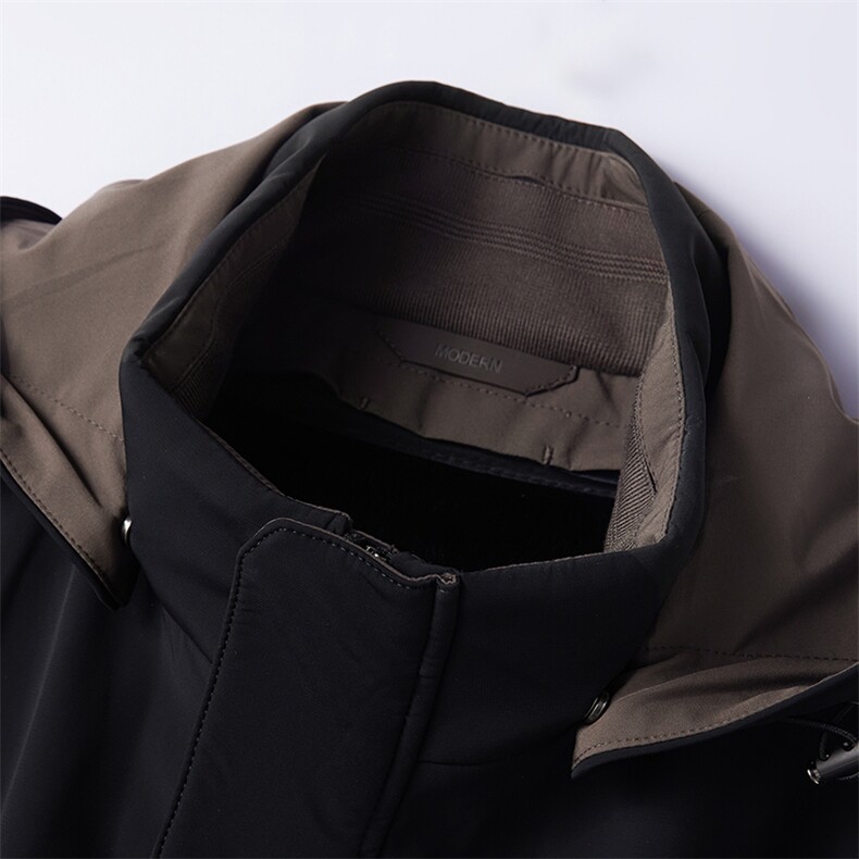 BIJ-N8012男士水貂毛领派克服外套休闲连帽皮草大衣尼克服夹克,男装夹克,电商B360
