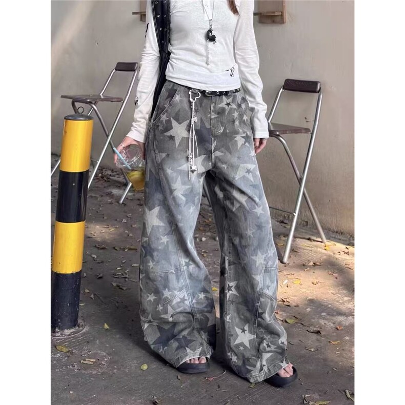 迷彩牛仔裤慵懒日系流行百搭新款简约原宿气质时尚潮流文艺NZA499,男装牛仔裤,星座516A