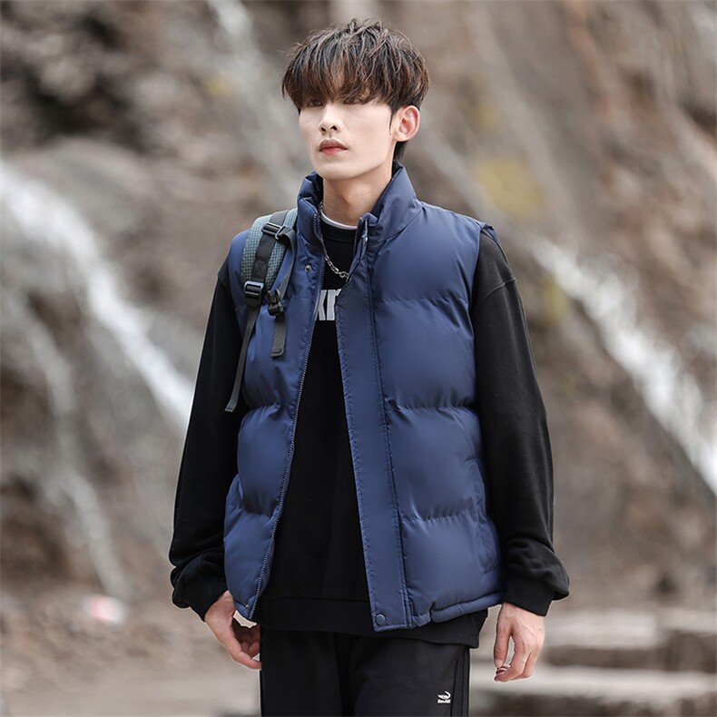 加厚立领冬季男士棉马甲潮流休闲纯色棉背心大码A266-MJ204-P30，男装背心/马甲，电商A266