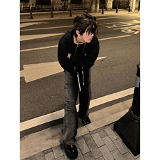 B221美式ins高街重工艺宽松做旧工装牛仔裤子LK23143-P80控108，男装牛仔裤，电商B221