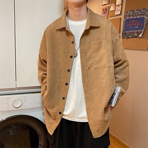 2023衬衫男士秋季宽松ins纯色灯芯绒衬衣宽松百搭CZ07-P38图片