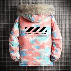 MC49128-P135日系潮衣男大码派克服男工装服外套袄网格，男装棉衣，电商A040A