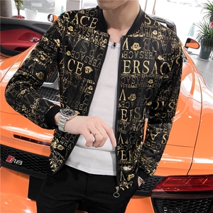 2021夏季新款时尚潮男个性印花防晒衣夜店舞台装夹克外套A99-P60图片