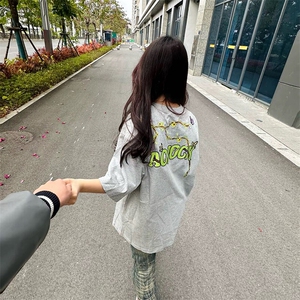 万针全刺绣工艺 高品质260克双纱纯棉美式高街短袖T恤 特P33图片