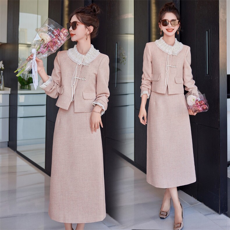 小香风套装2025新款爆款女春秋时尚名媛高级感新中式国风套装裙，女装套装/套裙，韩蜜菓