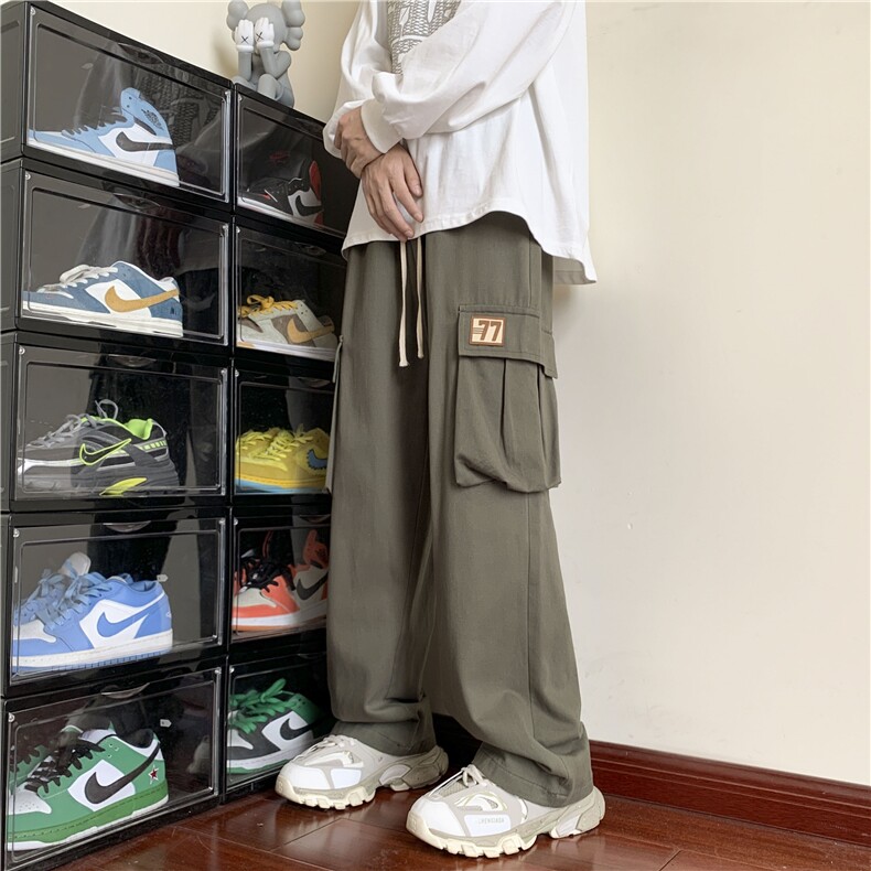 港风秋季新款大口袋工装裤INS宽松直筒休闲裤B315-K23396-p55控68,男装工装外套,电商B315