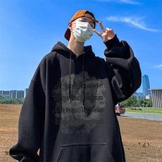 抖音得物供货可提供视频春装重磅美式宽松连帽卫衣DL2438，男装卫衣，电商A486-1