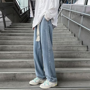 牛仔裤男秋季潮大码休闲裤子高街F57P40图片