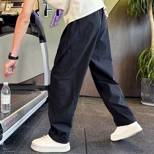 男款弯刀直筒裤痞帅宽松阔腿裤夏季薄款速干男裤2025新款休闲裤子图片