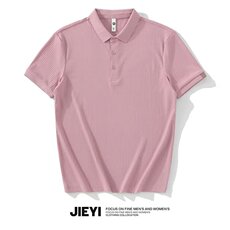 夏季男士冰丝短袖polo衫中年翻领t恤休闲弹力上衣透气薄款半袖，男装T恤，星座1210-1