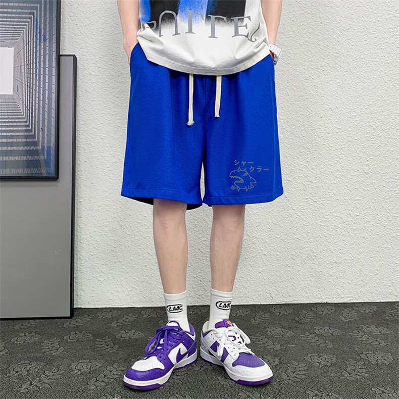 HD74092-P22华夫格短裤男大码宽松五分裤男直筒中裤,男装休闲裤,电商A040
