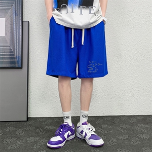 HD74092-P22 华夫格短裤男大码宽松五分裤男直筒中裤图片