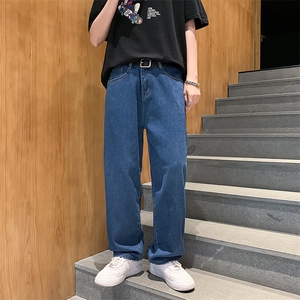 夏季垂坠感男九分裤夏直筒阔腿老爹裤百搭青年休闲裤 K801-P33图片