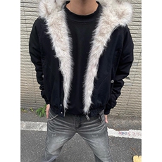 现货高品质美式高街冬季重磅硬挺短款座山雕毛领棉衣男女加厚外套，男装棉衣，电商A486