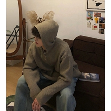主推美式秋冬半拉链连帽毛衣慵懒宽松男针织衫D373P78网图，男装针织衫/毛衣，电商A335-1（原A458）