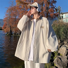灯芯绒外套男春新款宽松休闲上衣美式复古高街潮牌夹克JK130P53，男装夹克，星座1013-5