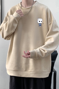 麂皮绒卫衣男大码重磅长袖t恤男 JW81400-P35图片