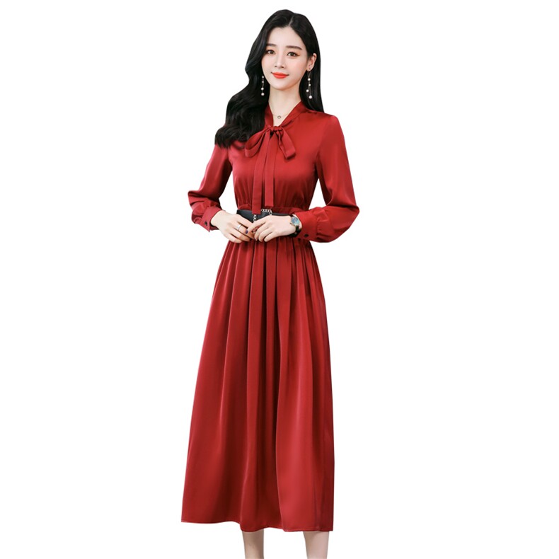 潮流舒适时尚连衣裙中长款2021年春季休闲长袖优雅,女装连衣裙,魅影