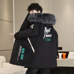 冬季加绒加厚兔毛派克服青少年外套棉衣图片