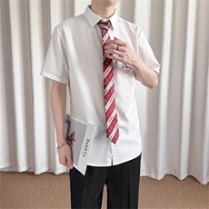 DK制服短袖衬衫男女宽松班服刺绣情侣高中毕业照校供感jk学院风，男装T恤，星座506A