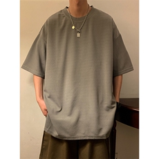 T3053/P25短袖男士潮流宽松开衩体恤打底衫夏季半袖T恤男简约上衣，男装T恤，电商A141