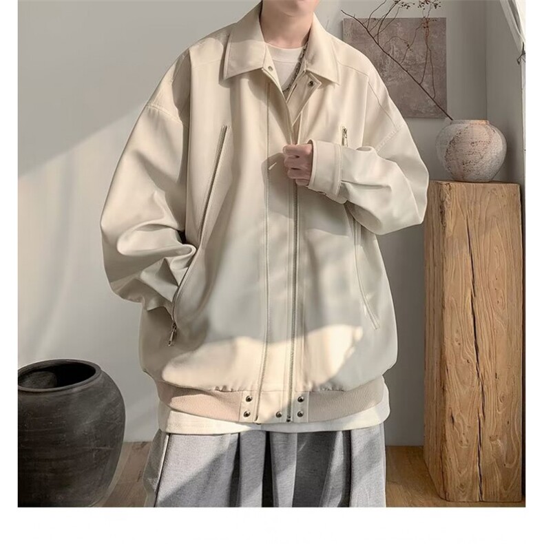 机能风飞行员夹克男春秋新款拉链外套宽松复古工装棒球服JK6013,男装夹克,星座1116A-1（原606A）